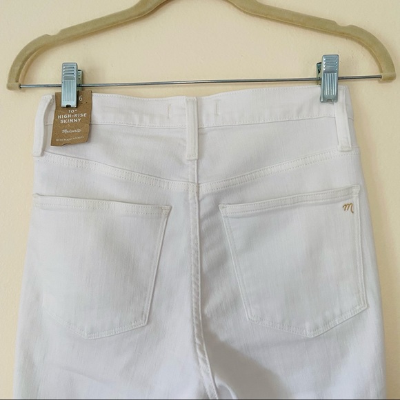 New Madewell 10" High-Rise Skinny Jeans in Pure White - Picture 9 of 15